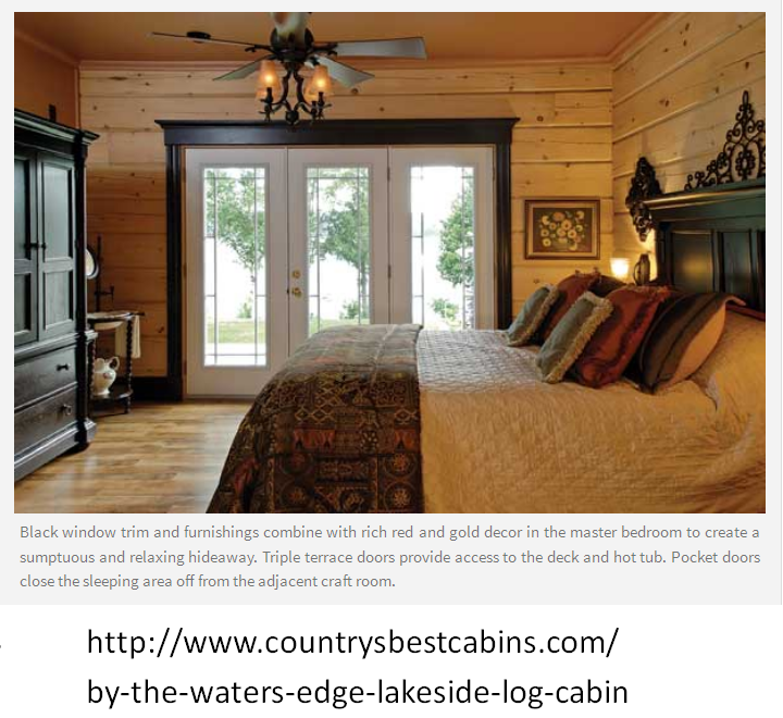 Elegant country cabin bedroom design ~ knotty pine walls with .