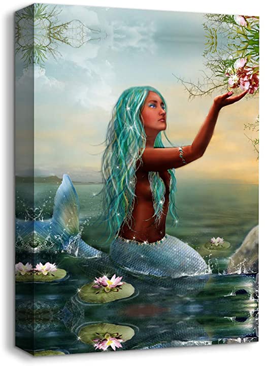 Amazon.com: signwin - Canvas Wall Art - Elegant Mermaid - Canvas .
