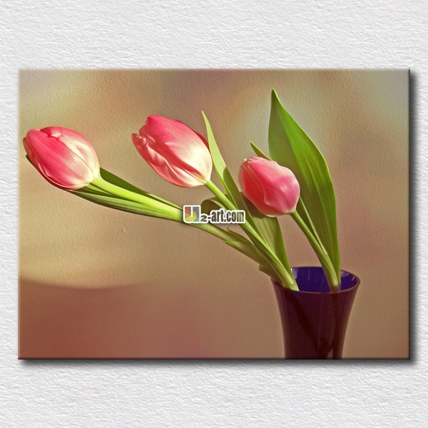 Red tiny flowers oil paintings reproduction picture canvas simple .
