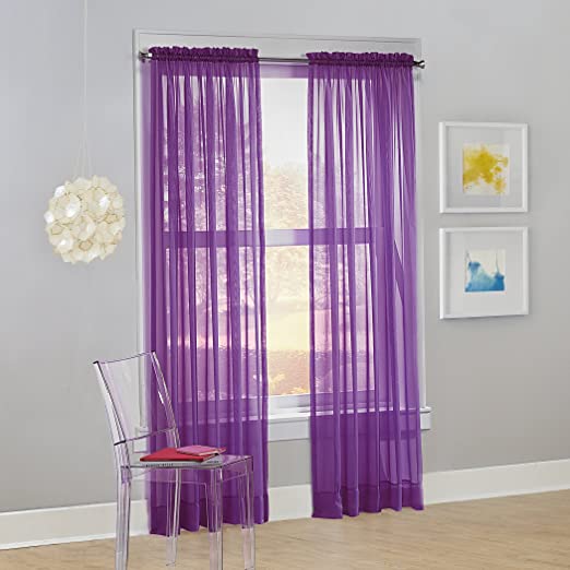 Amazon.com: No. 918 Calypso Sheer Voile Rod Pocket Curtain Panel .
