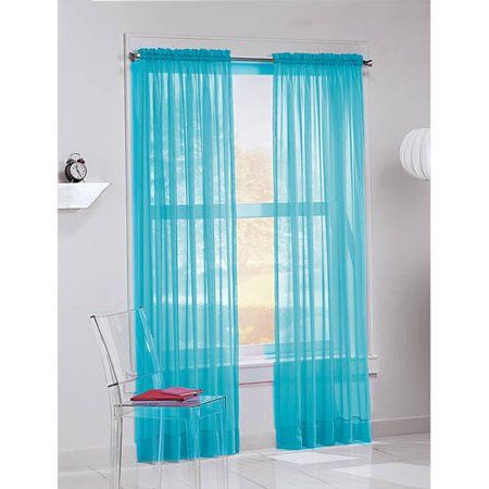 No. 918 Calypso Sheer Voile Rod Pocket Curtain Panel #diyhomedecor .
