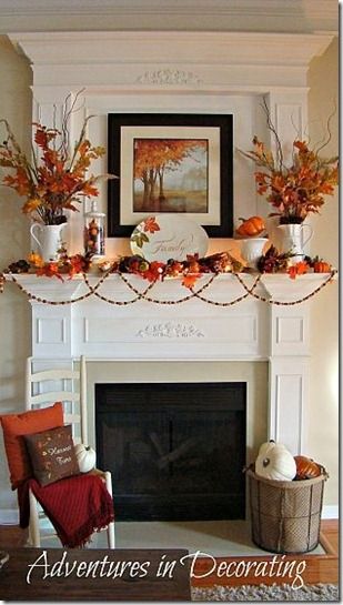 Fall Time Decor Inspiration | Fall mantel decorations, Fall .