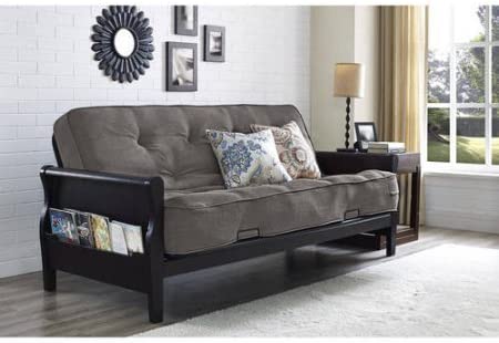 Amazon.com: Better Homes and Gardens Wood Arm Futon with 8" Coil .