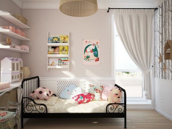 Girl’s Bedroom Design With Soft Color
  Shades