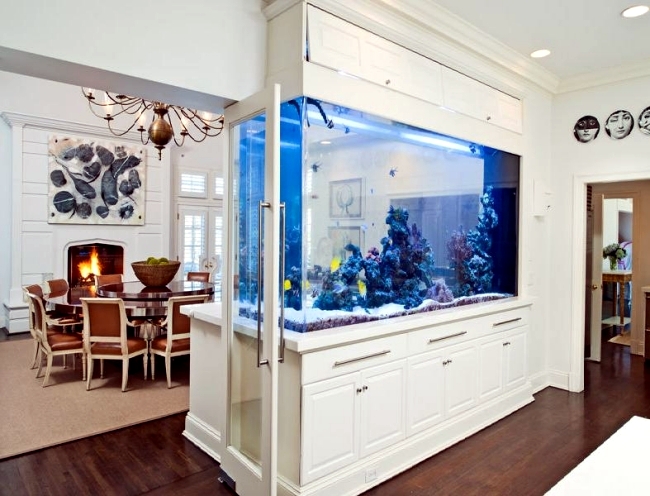 100 ideas integrate aquarium designs in the wall or in the living .