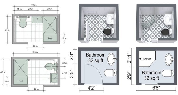 5x5 Bathroom Layout with Shower Small Bathroom Space Arrangement .
