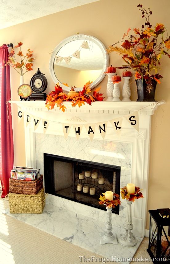 Fall project round up | The Frugal Homemaker | Fall fireplace .
