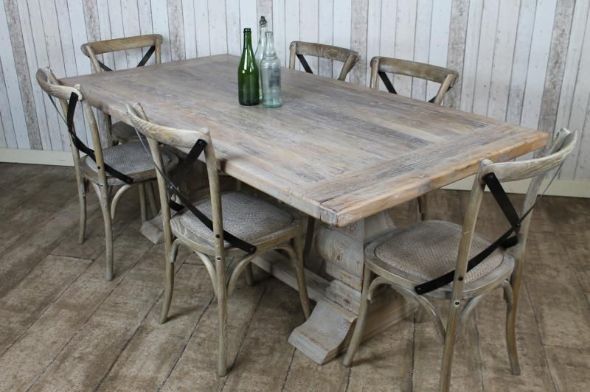 DISTRESSED LIMED ELM TABLE WHITE WASH TUSCAN BASE TABLE | Rustic .