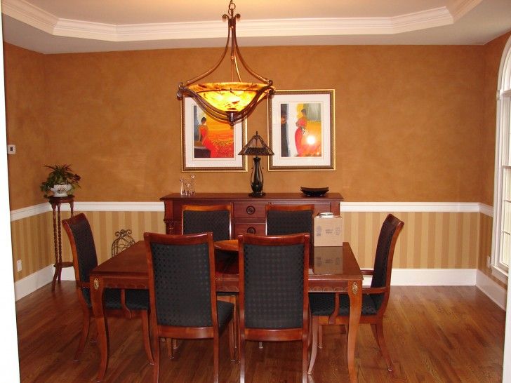 Small White And Brown Dining Room With Warm Color With Brown Wood .
