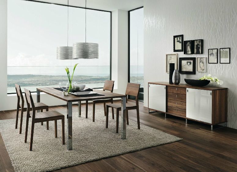 Dark walnut white dining furniture - Chrome plated legs give extra .