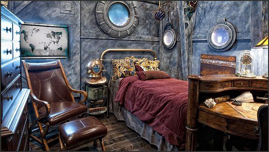 Steampunk Bedroom Ideas in 2020 | Steampunk home decor, Steampunk .