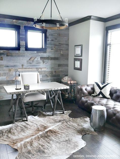 Modern Rustic Office Design | Rustic home offices, Modern rustic .