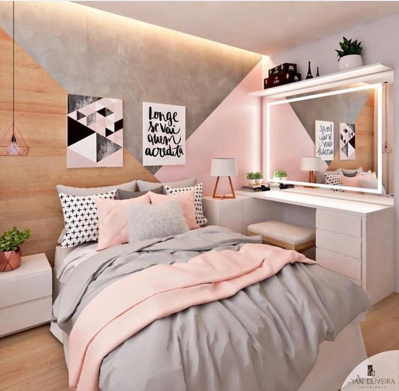 42 Chic Pink and Grey Bedroom Decorating Ideas For Girls .
