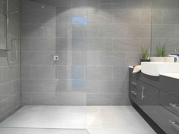 The Best Walk In Showers For Small Bathrooms | Gray shower tile .