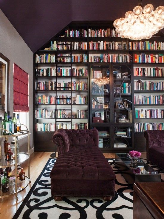want my own giant wall o' books Bookcase · Bookshelves · Ceiling .