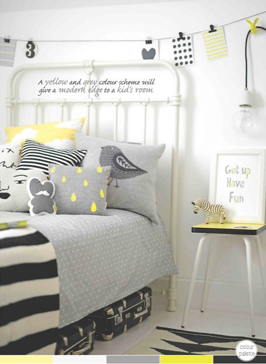 How To Decorate With Black and Yellow | Girl room, Girls bedroom .