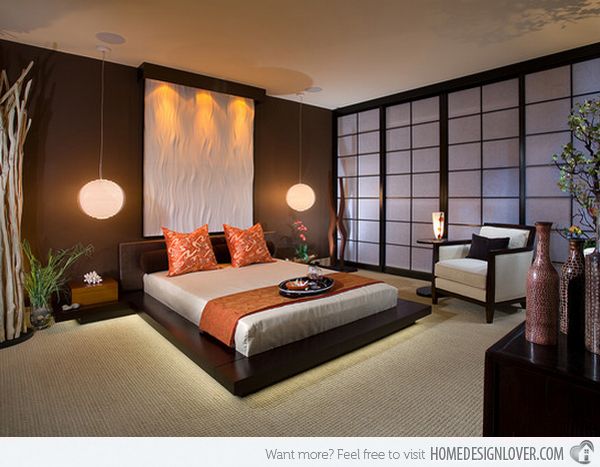 15 Charming Bedrooms with Asian Influence | Japanese style bedroom .