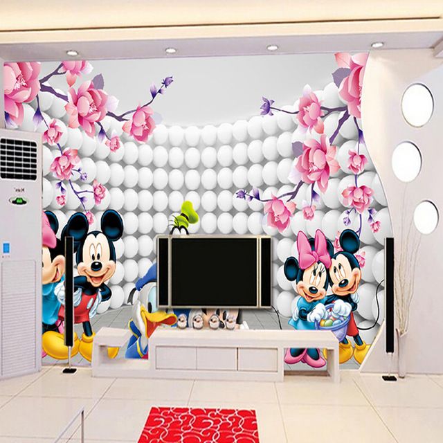 3D Custom Wallpaper Cartoon Photo Wallpaper Mickey Mouse Wall .