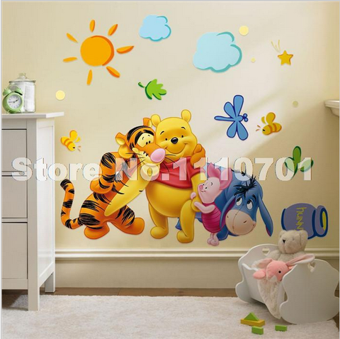 Pooh tree Animal Cartoon Vinyl Wall stickers for kids rooms Home .