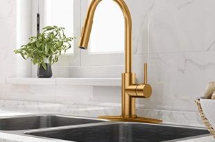 Gold Kitchen Faucet with Pull Down Sprayer, Kitchen Faucet Sink .