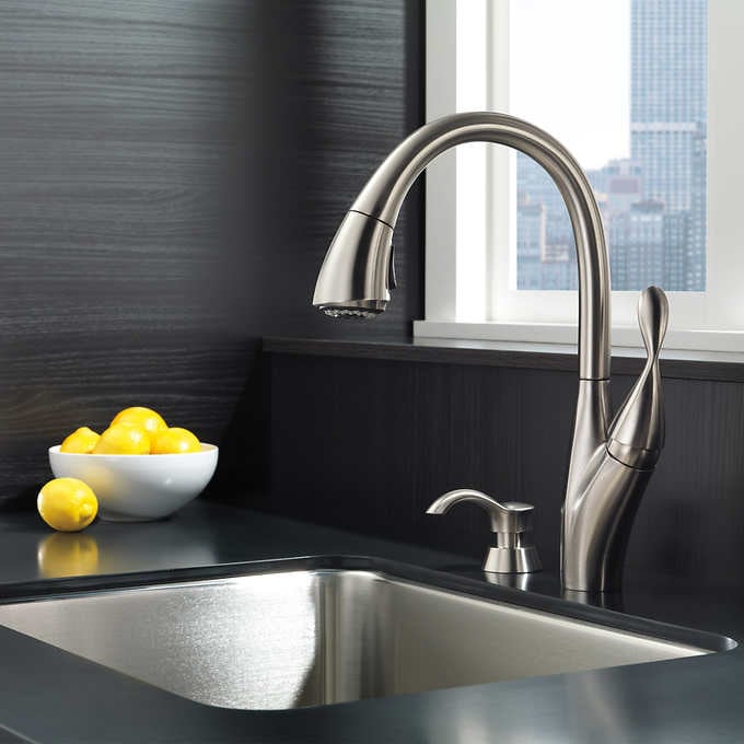 Delta Berkley Pulldown Kitchen Faucet and Soap Dispens