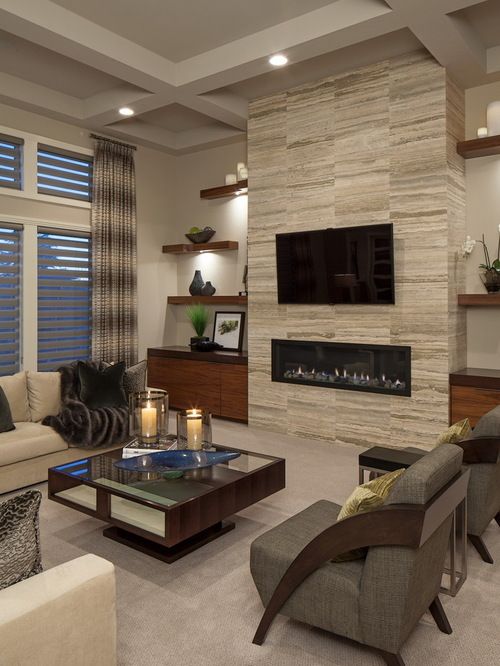 30 Inspiring Living Rooms Design Ideas | Contemporary fireplace .