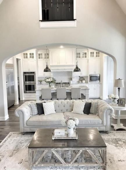 54 trendy kitchen grey floor open concept | Luxury living room .