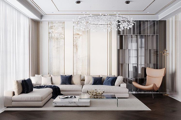 Classical modern interiors | Contemporary living room, Living room .