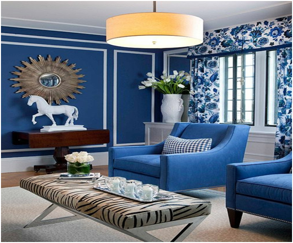 Blue shades in interior design, rules and tips. Best idea