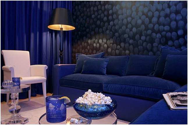 Blue shades in interior design, rules and tips. Best idea