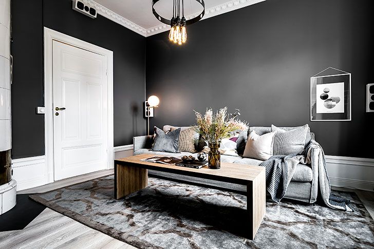 Elegance of dark shades: apartment in Stockholm (115 sqm) | Scandi .