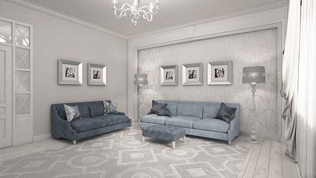 Elegant neoclassical living room desi