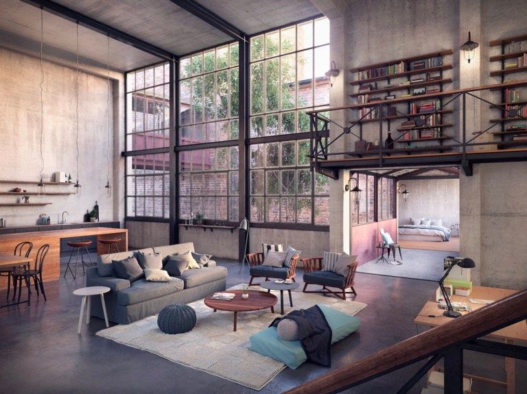 Bohemian, industrial modern loft | Luxury living room design, Loft .