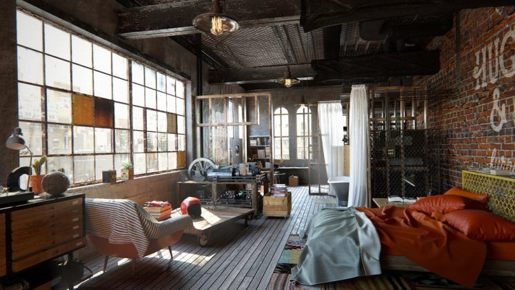 Loft Living Room Design With Modern Industrial Style | Loft .