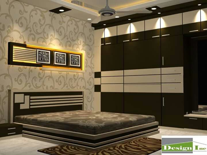 Elegant stylish bedroom that features bespoke furniture. Modern .