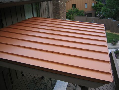 Metal slanted roof idea for porch - click on the picture to see .