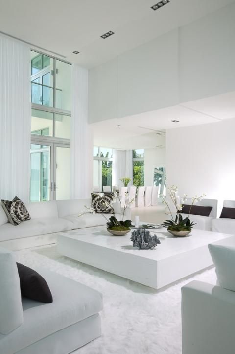 Miami Home Pictures Highlighting Interior Design in White .