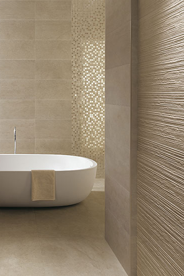 Minimalist Bathroom Designs With Wall
  Texture Decor