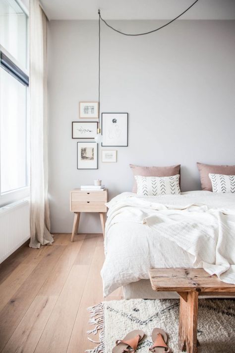Norwegian Bedroom design - white walls and floor | Home bedroom .