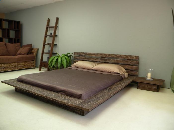 Minimalist Modern Style Wooden Bed Designs Rustic Accents Rattan .