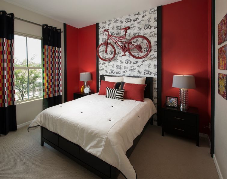 How To Decorate A Bedroom With Red Walls | Red bedroom walls, Red .