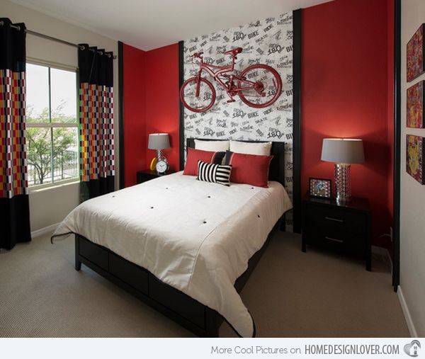 15 Pleasant Black, White and Red Bedroom Ideas | Red bedroom walls .