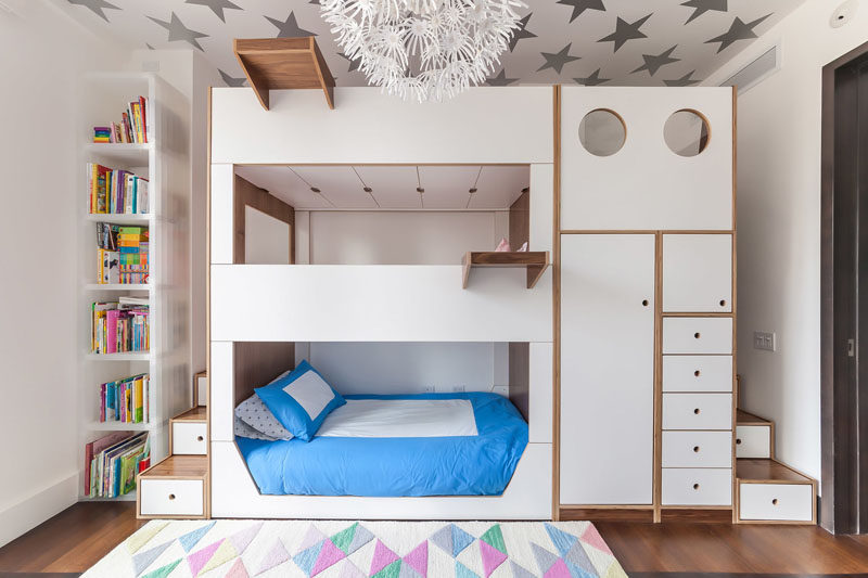 This Triple Bunk Bed Was Designed With Storage And Stai