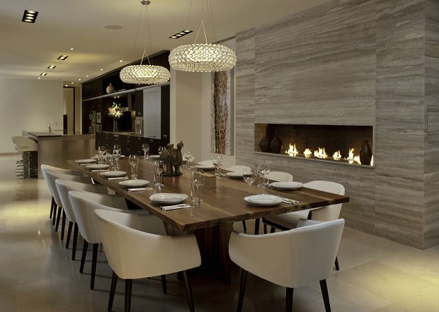 30 Modern Dining Rooms Design Ideas | Dining room fireplace .