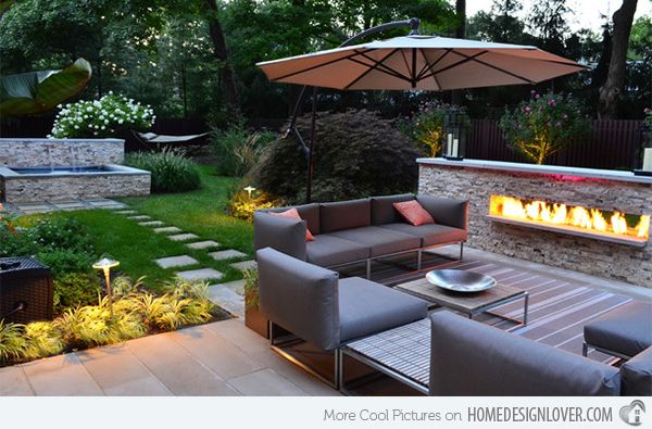 15 Backyard Landscaping Ideas | Outdoor fireplace designs, Patio .