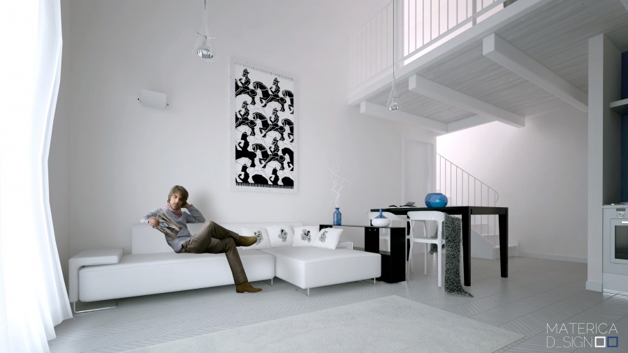 Monochrome living room diner | Interior Design Idea
