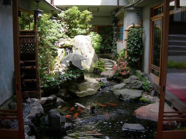 Interior Courtyards | Indoor water garden, Indoor water features .