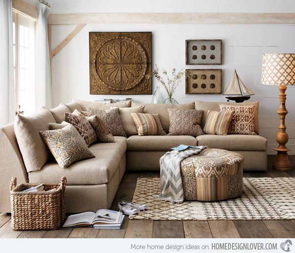 15 Fabulous Natural Living Room Designs | Cottage style furniture .