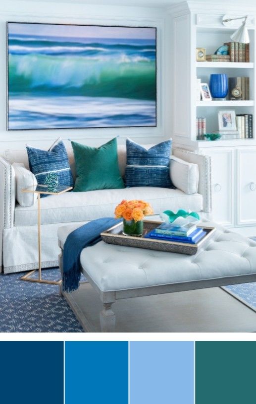 Classic Coastal Beach Color Palettes Living Room Decor Ideas in .