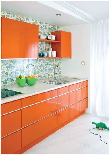 Orange Kitchens | Orange kitchen, Interior design kitchen, Kitchen .